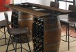Loire Double Wine Barrel Gathering Table With Glass and Wood T
