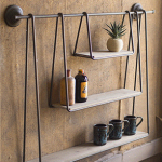 Wood And Metal Triple Hanging Shelf | Diy hanging shelves, Hanging .