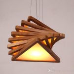 Modern Art Wooden Pendant Lights Cord Hanging Wood Acrylic E27 .