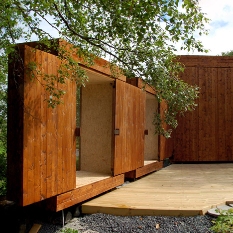 Wooden sheds by Rever & Drage featuring a retractable ro