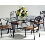 Wrought Iron Rectangular Glass Dining Table Chintaly Imports .