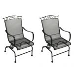 Backyard Creations® Wrought Iron Spring Action Dining Patio Chair .