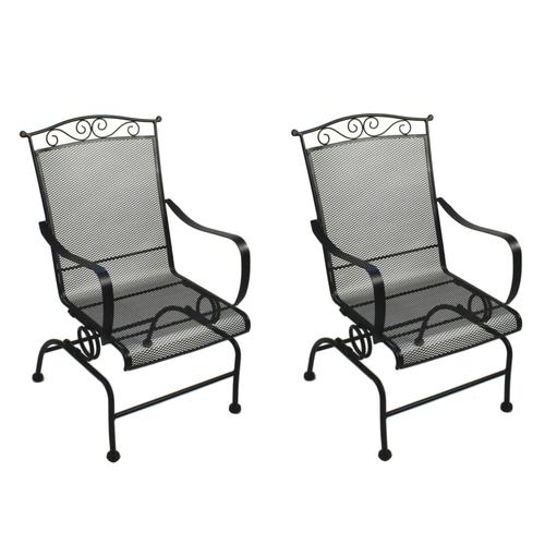 Backyard Creations® Wrought Iron Spring Action Dining Patio Chair .