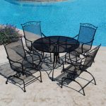 Backyard Creations® Wrought Iron Collection 5-Piece Dining Patio .