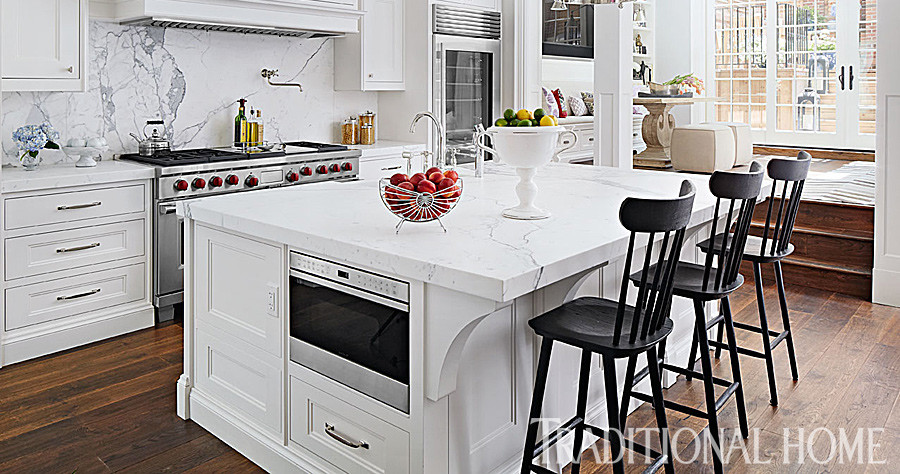 Black Windsor chair in the white kitchen