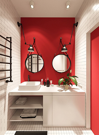 red bathroom colors