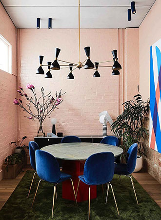 pink dining room wall ideas
