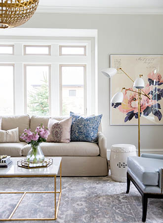 modern floral Living Room Interior Design Trends 2019
