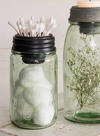 Glass storage jar rustic bathroom ideas