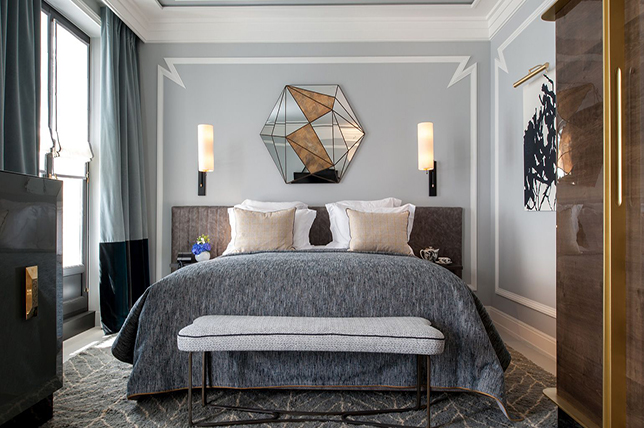 Interior design bed in contemporary style
