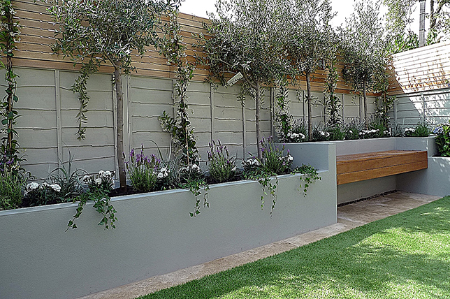 modern painted fence landscaping ideas