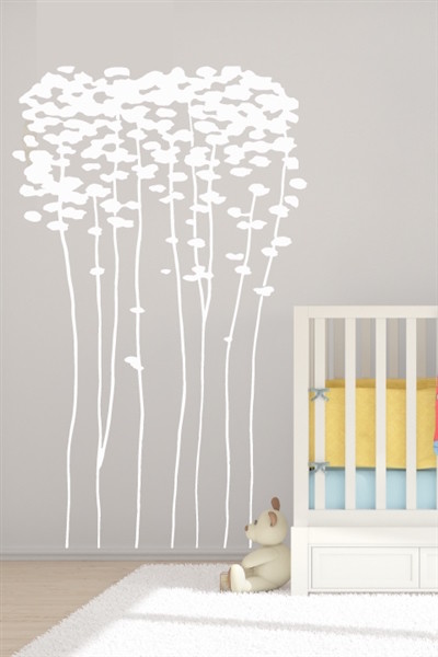 Nursery gray walls white sticker