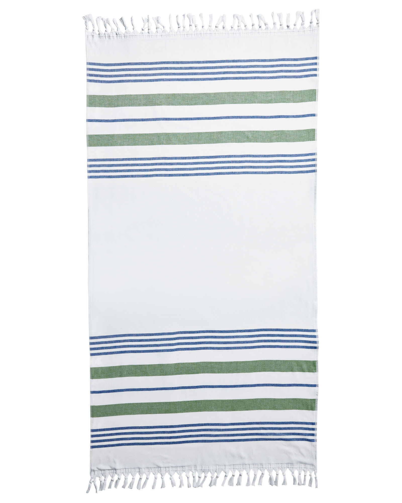 striped Turkish beach towel with tassels