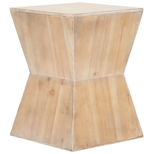 Side table made of wooden pyramid