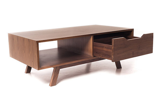 mid-century modern wooden coffee table