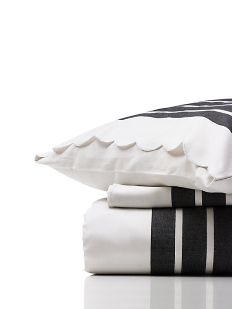 black and white striped bedding set