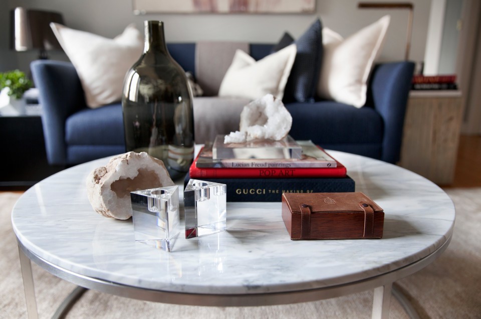 Marble coffee table decor styling