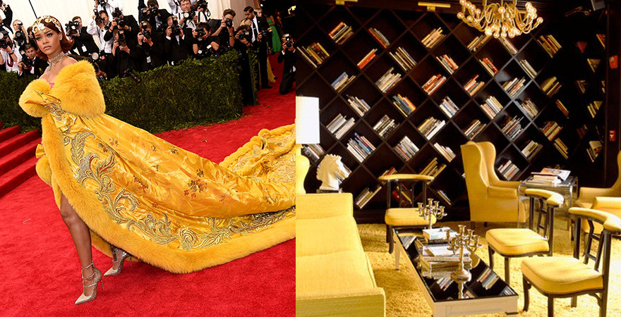 Rihanna Met Gala Look Yellow Kelly Wearstler Interior