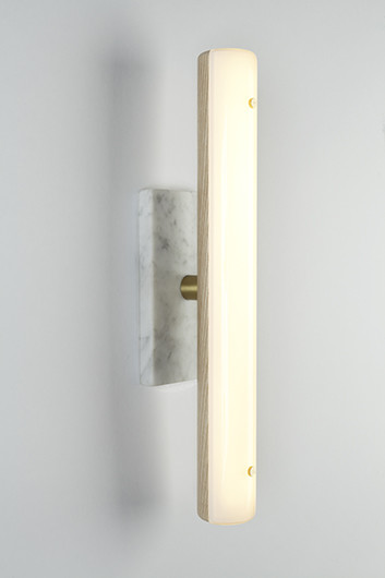 Wall lamp made of marble and brass