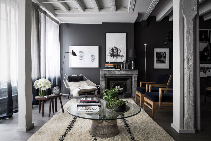 dark gray living room white ceiling