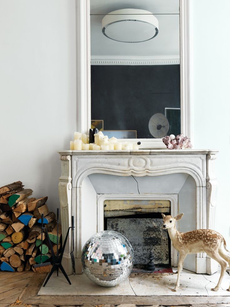 versatile objects in front of the fireplace
