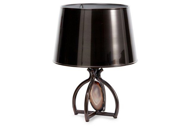 black agate accent table lamp