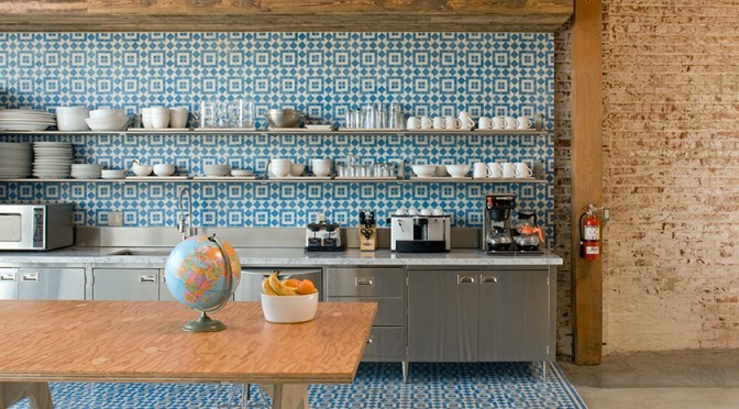blue tile kitchen