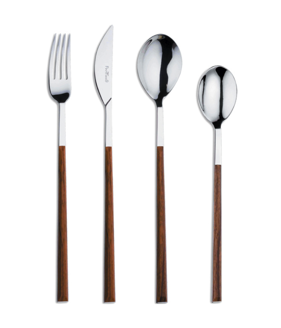 Silver and wood cutlery