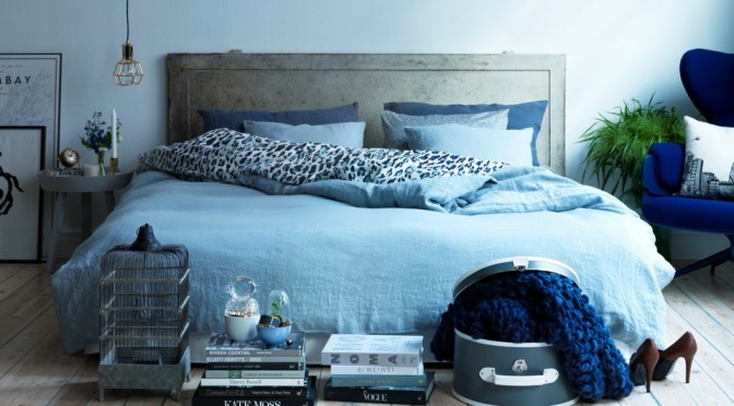 blue bed
