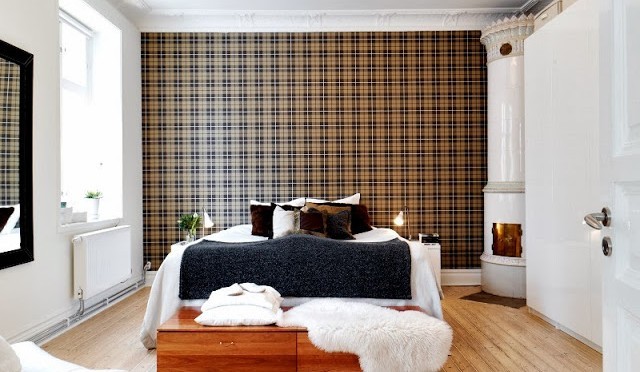 Checkered accent wall