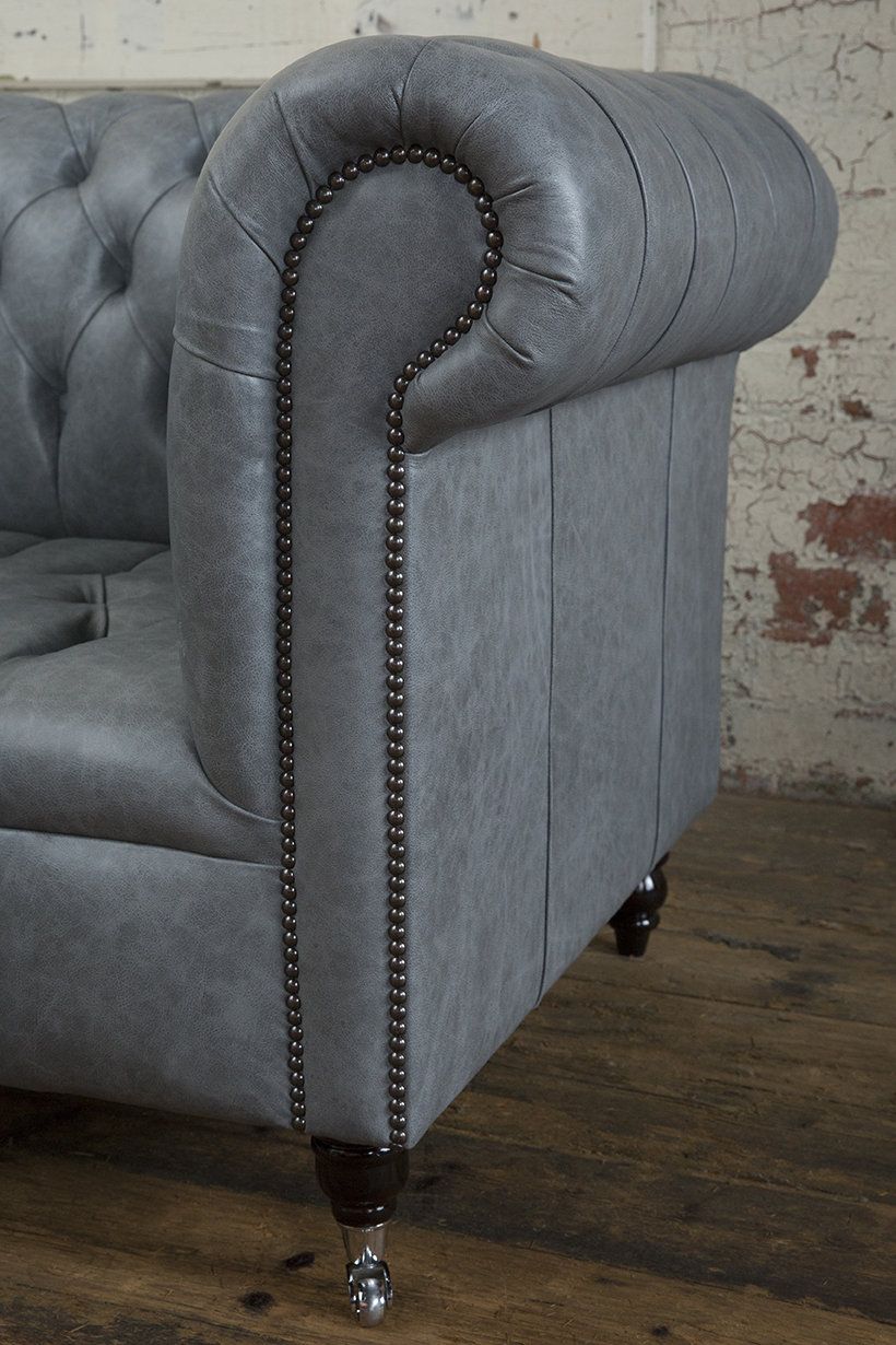 The Timeless Elegance of a Grey Leather Chesterfield Sofa