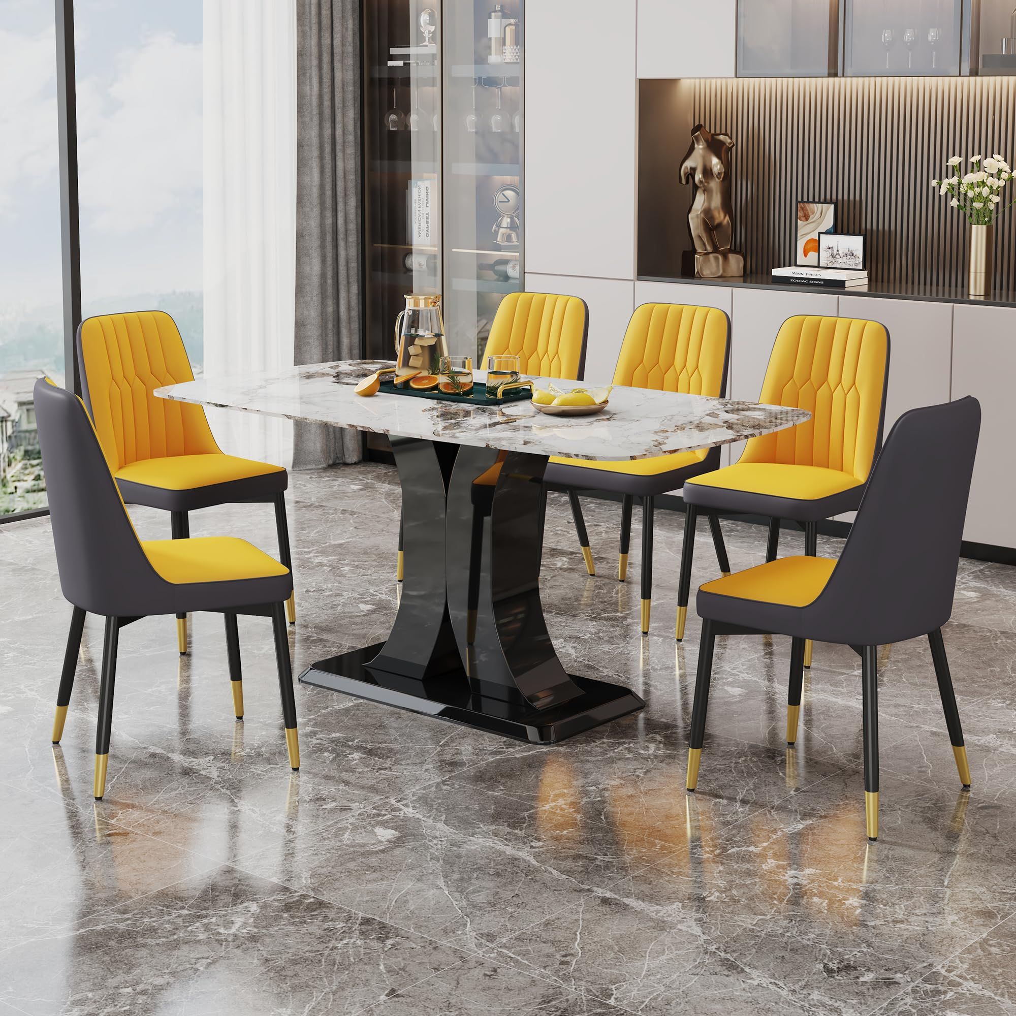 Exquisite Marble Dining Room Table and Chair Sets: Elevate Your Dining Experience with Luxury