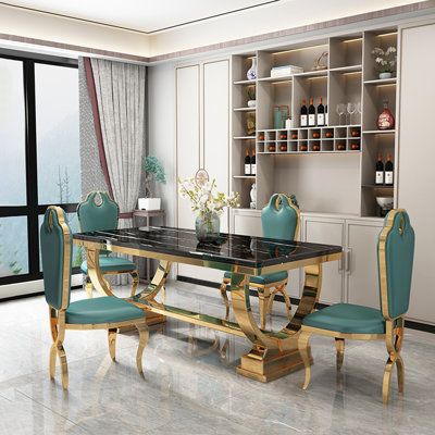 Elegant Marble Dining Room Table and Chair Sets for a Luxurious Dining Experience
