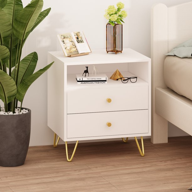 Charming White Bedside Table: A Petite Addition to Your Bedroom