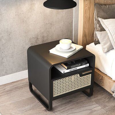 Classic Monochrome Bedside Table: A Timeless Addition to Any Bedroom