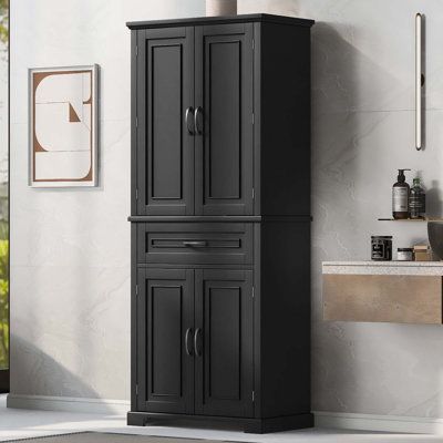 Elegant Black Bathroom Storage Cabinet: A Timeless Addition to Your Space