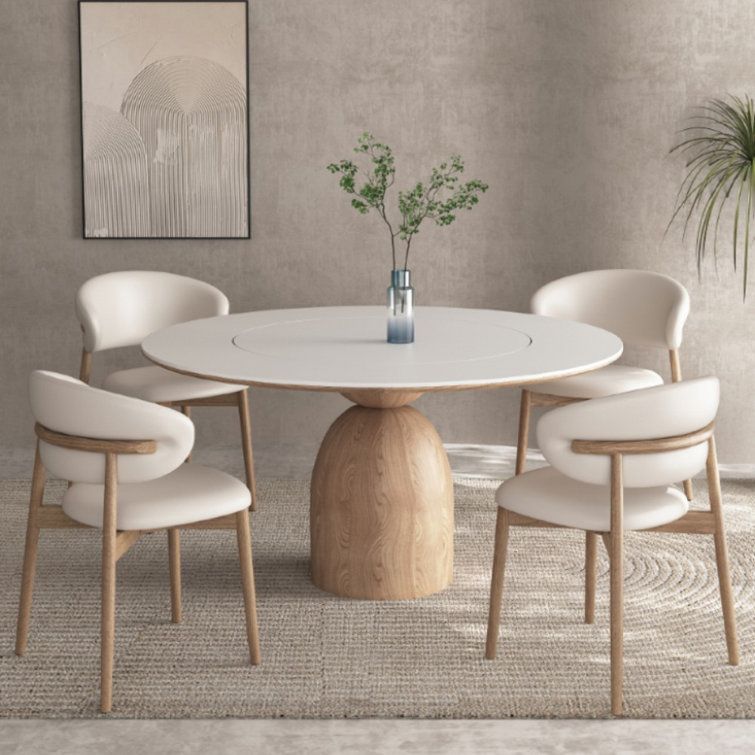 Elegant Dining Set: The Perfect Pairing of Round Table and Chairs