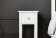 Narrow White Bedside Table