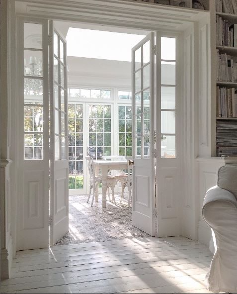 Elegant White Interior Doors Featuring Glass Panels