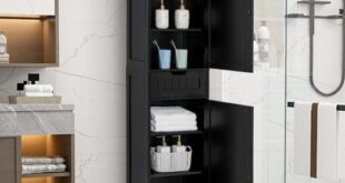 Black Bathroom Storage Cabinet