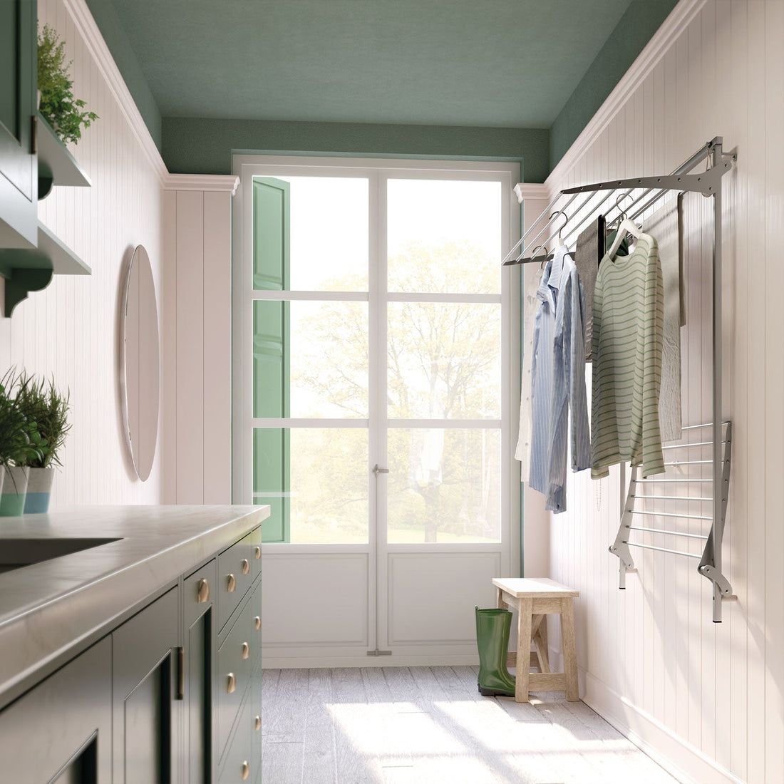 The Benefits of a Wall-Mounted Clothes Drying Rack for Your Laundry Room