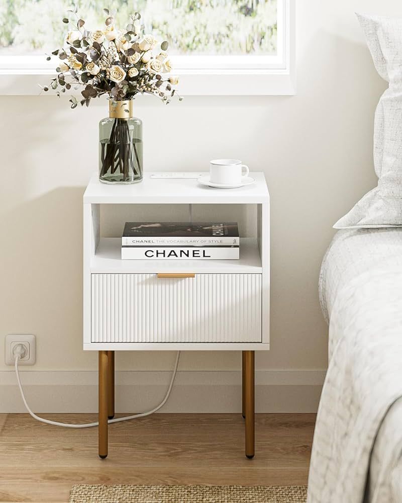 The Charm of a Petite White Bedside Table