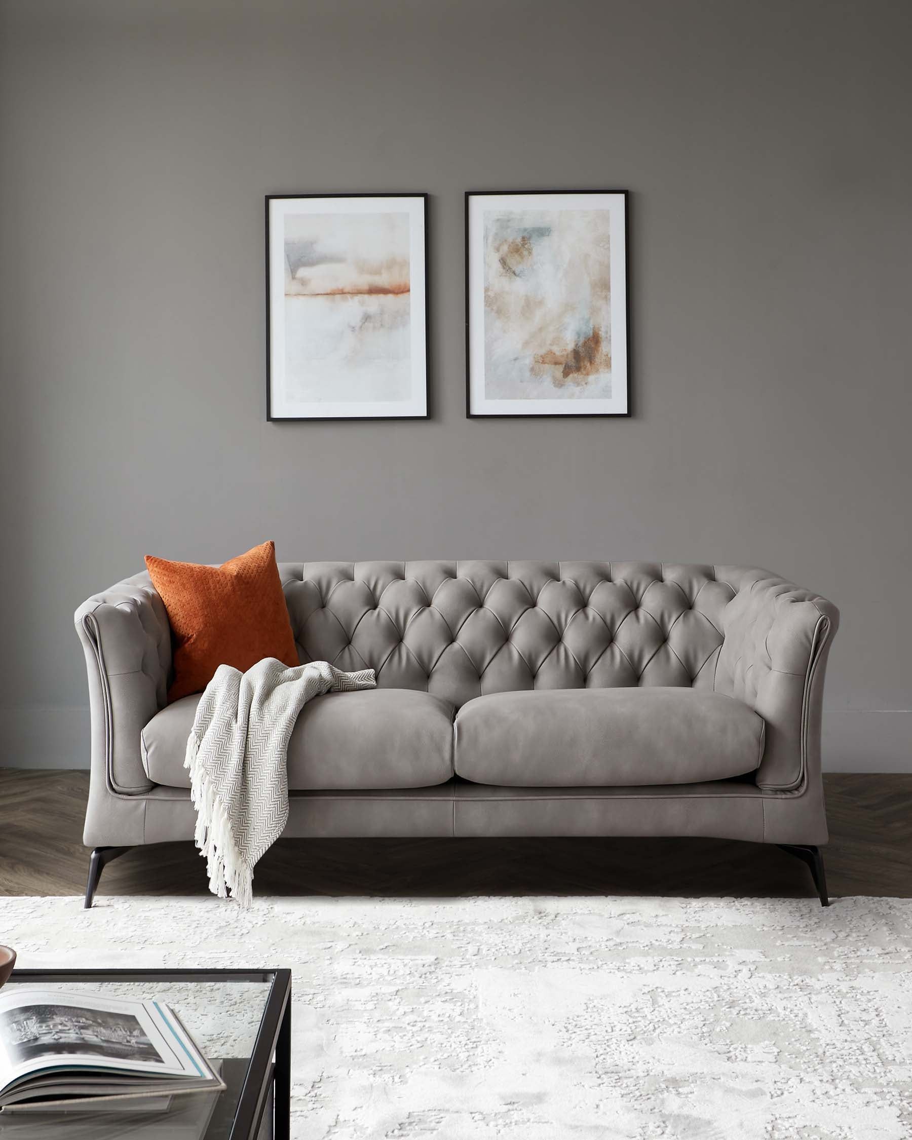 The Elegant Appeal of a Grey Leather Chesterfield Sofa