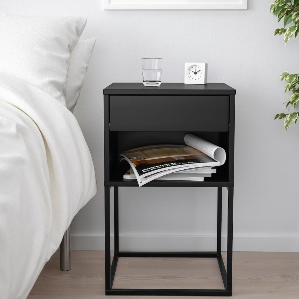 Black And White Bedside Table