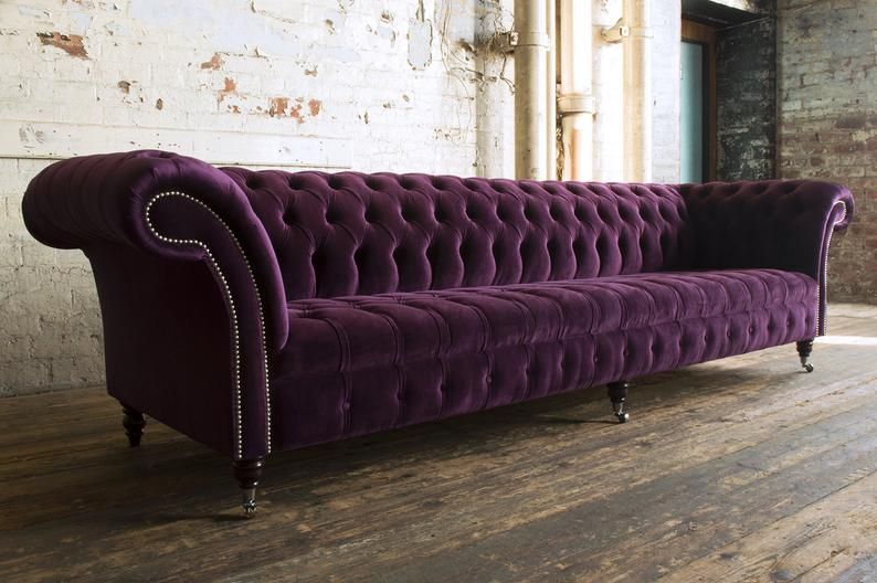 Vibrant Violet Couch: A Stylish Addition to Your Living Room