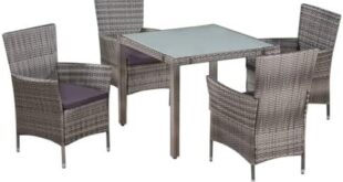 Transform Our Patio with the Stylish 5-Piece Rattan Dining Set