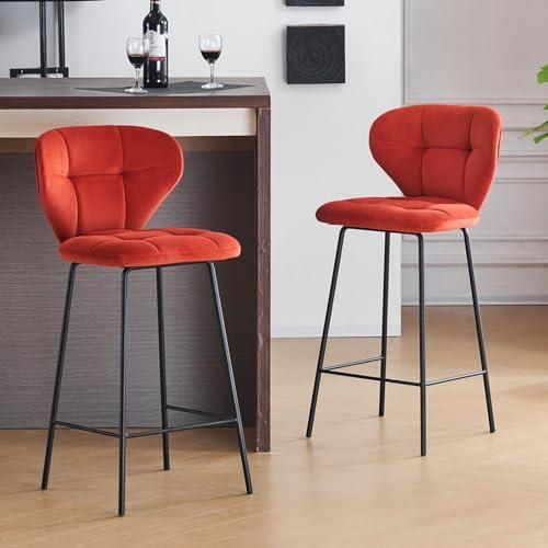 Elevate Our Space: Review of Velvet Bar Stool Set in Red