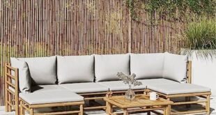 Transform Our Outdoor Oasis with the 7-Piece Bamboo Lounge Set