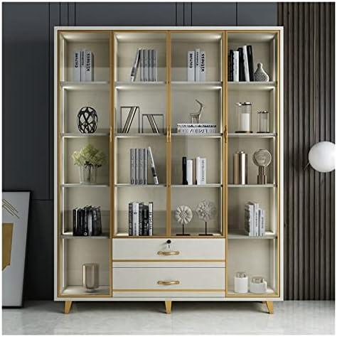 Elegant Gold-Accented Bookcase: A Stylish Storage Solution