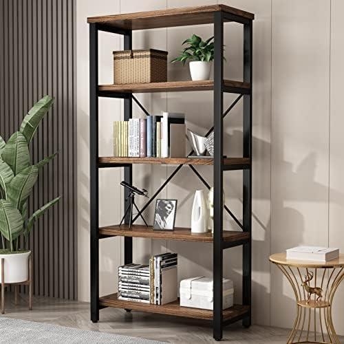 Exploring the Vintage Charm of Our 5-Tier Industrial Bookshelf